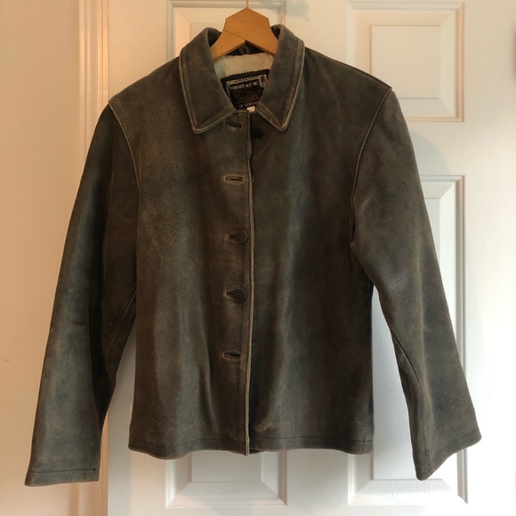 Panther Noir Jackets & Blazers - Vintage Medium Leather Jacket, brown oiled leather, Panther Noir